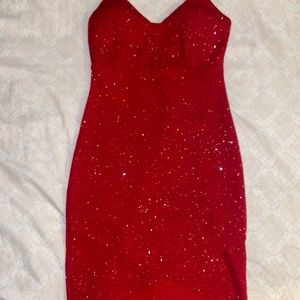 Red cocktail dress